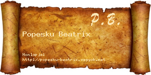 Popesku Beatrix névjegykártya